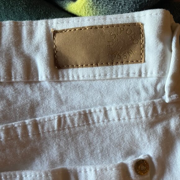 US Polo Assn. White Cropped Jeans w/ Embroidered Flowers and Patches 12 Regular - Picture 9 of 10